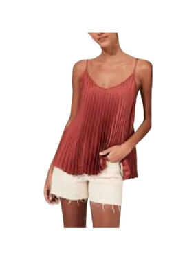 Banana Republic Pleated Camisole XS Rust Color Spaghetti Straps V-neck